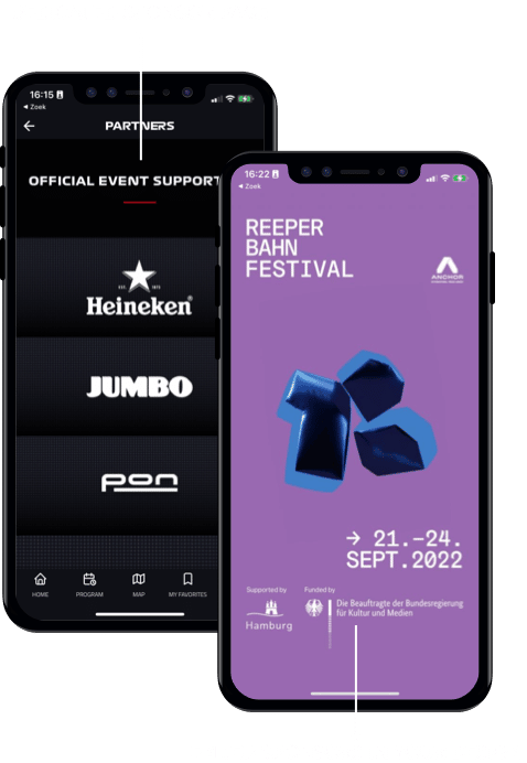 Elevate your sponsors, in your own dedicated festival app.